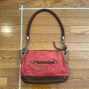 The Sak bag - dusty rose suede body (see slight ware on the rope handle)